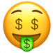 Emoji mit Dollarzeichen als Augen